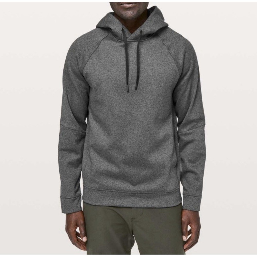 Lululemon City Sweat Pullover Thermo Hoodie Breathable Fleece Sz M Heather Gray